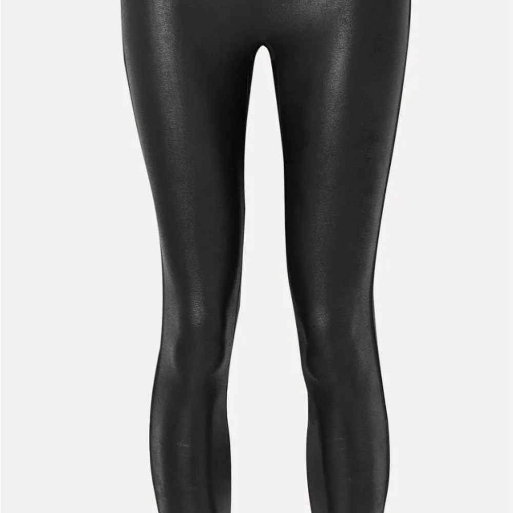 SPANX Black Faux Leather Leggings High-Waisted